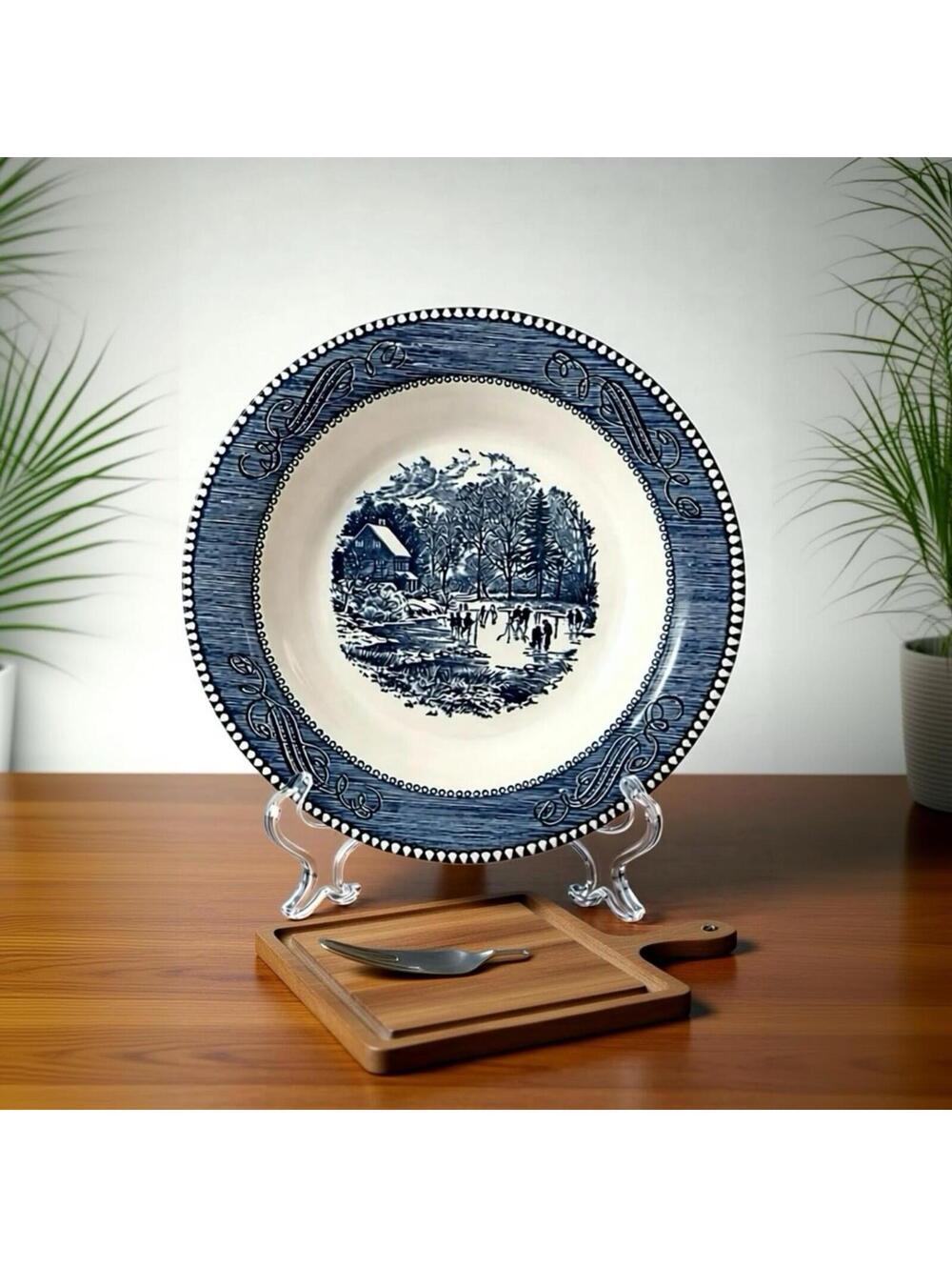 Vintage 8” Royal USA Currier & Ives “Early Winter” Transferware Bowl